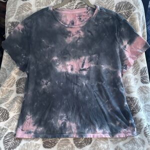 Lucky Brand Pink and Blue Tie-Dye Short Sleeve Tee